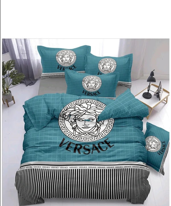 Premium Velveteen designer King Size Double Bedsheet - 100 X 108 Inches with 2 Pillow Covers - 3 Pcs Set