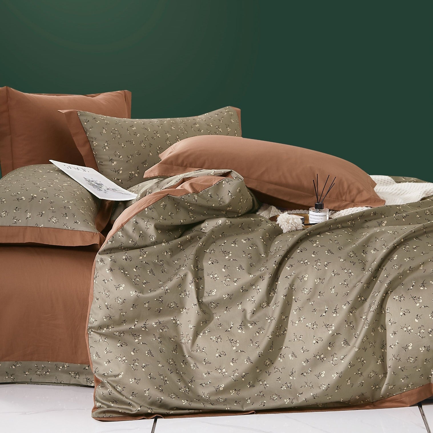 100% Pure Cotton 400 TC King Size Double Bedsheet Digital Print - 275 X 275 CM with 2 Pillow Covers - 3 Pcs Set