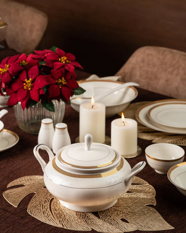 Fine Bone China Dinner Set 24K Gold Plated 36 PCS from Japan