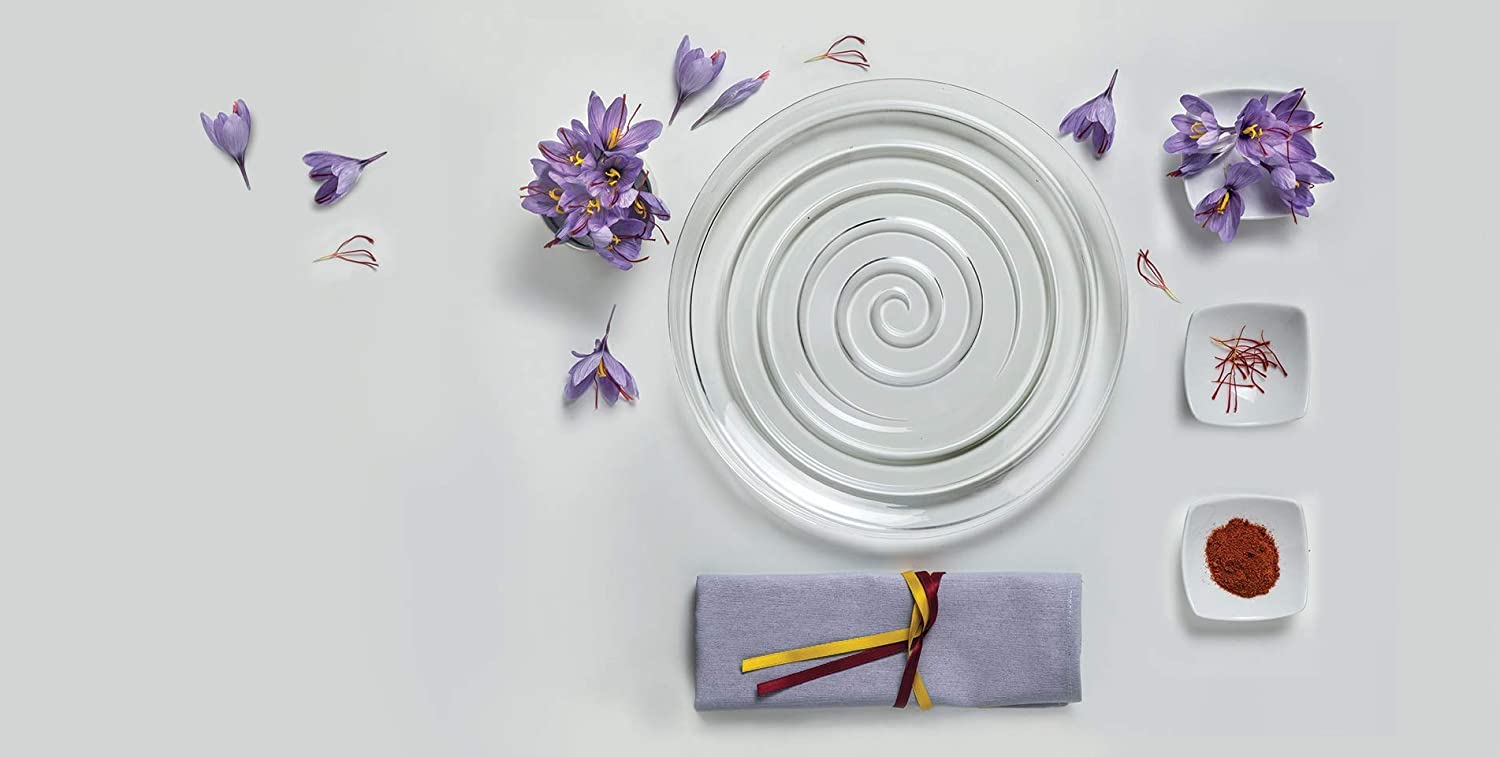 RCR(Made in Italy) Crystal Line Glass Dinner/Serving Plate 260 mm (Set of 4)