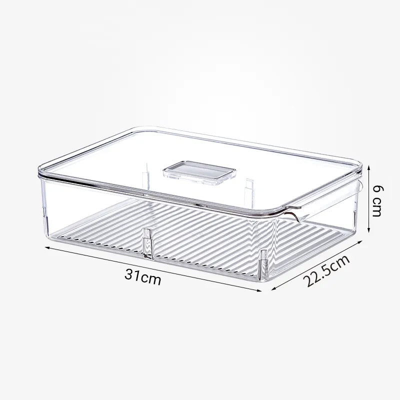 5pcs Fridge Storage Organizer Set, BPA-free, Different Function Stackable Plastic Transparent Pantry Storage Bin With Handle