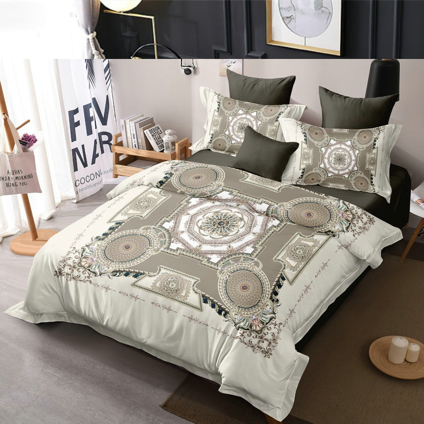 100% Comfortable 300 TC King Size Double Bedsheet Digital Print - 250 X 275 CM with 2 Pillow Covers - 3 Pcs Set