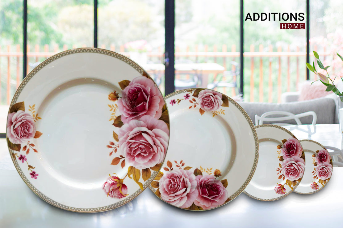 Fine Bone China Dinner Set 24K Gold Plated 33 PCS from Japan