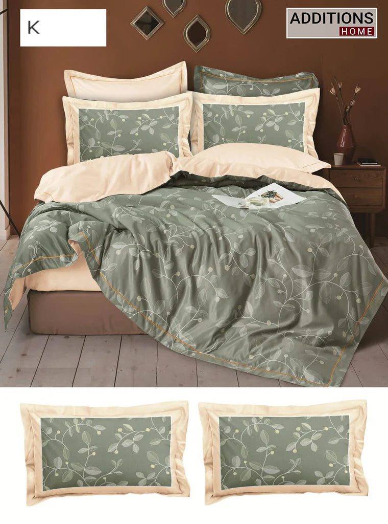100% Comfortable 300 TC King Size Double Bedsheet Digital Print - 250 X 275 CM with 2 Pillow Covers - 3 Pcs Set