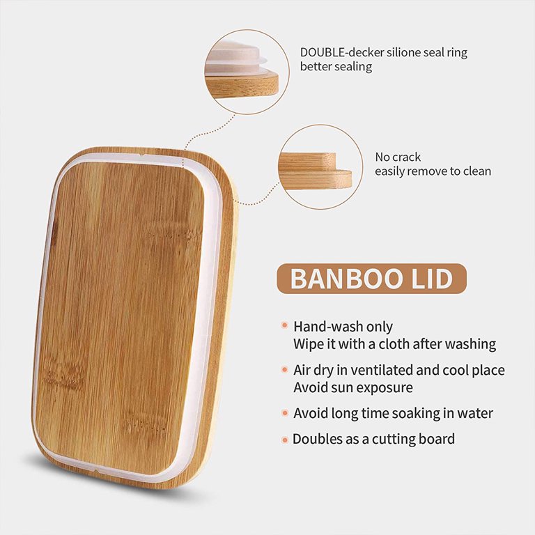 Butter Dishes Box Premium Quality Elite Range Heavy Fine Porcelain Butter Box, Butter Dish with Wooden Top Cover,Lid with a Knife -600 ML (WHITE)