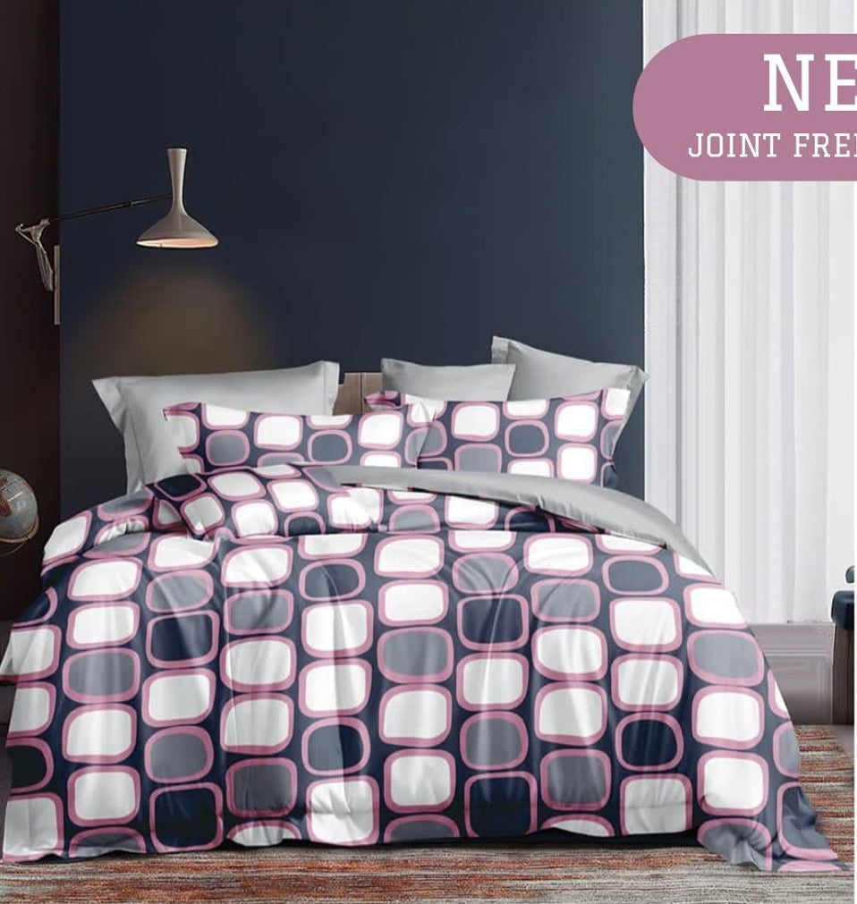 100% Comfortable 250 TC Super King Size Double Bedsheet - 108" X 108" with 2 Pillow Covers - 3 Pcs Set (with box pack)