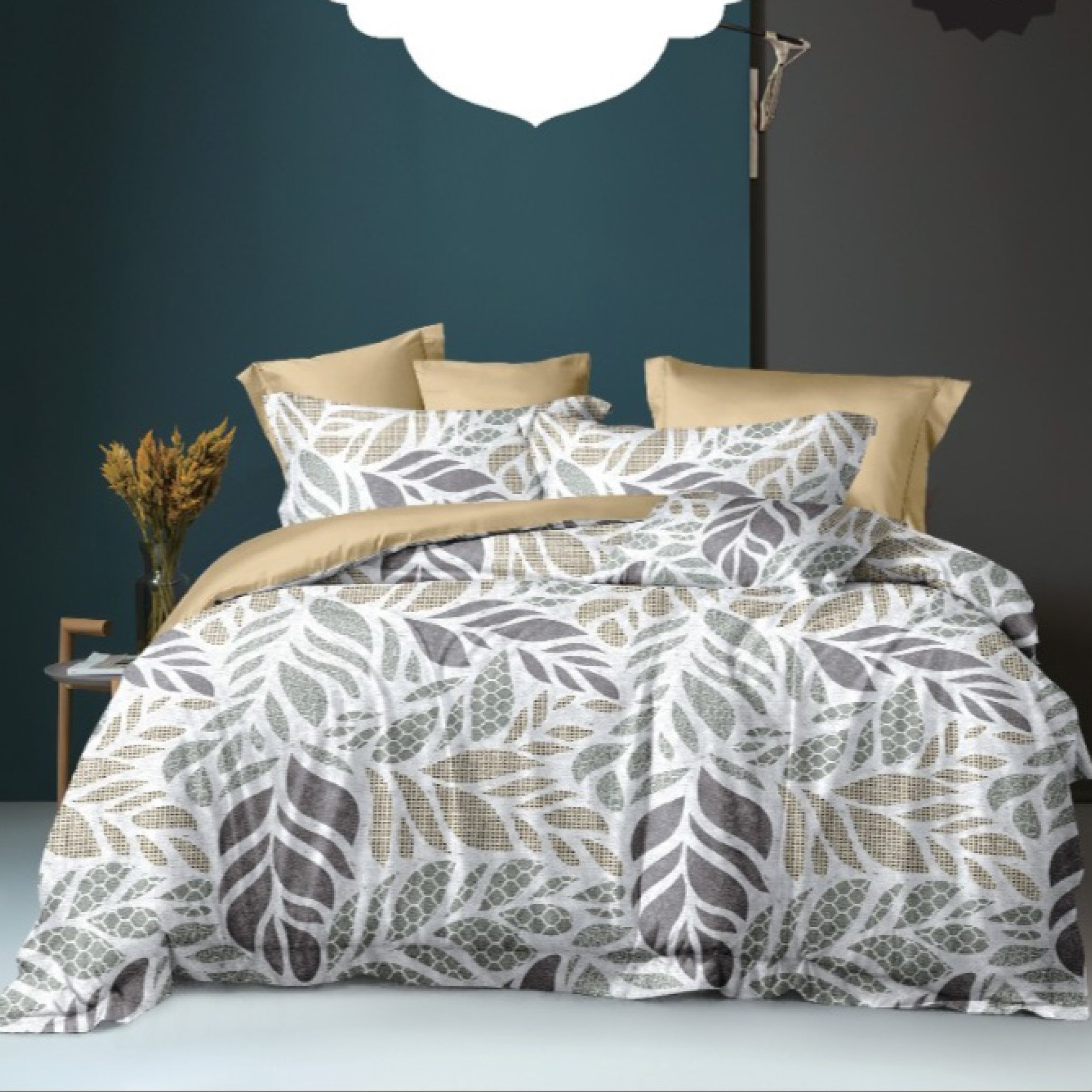 100% Comfortable 250 TC Super King Size Double Bedsheet - 108" X 108" with 2 Pillow Covers - 3 Pcs Set