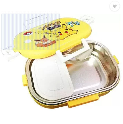 Cartoon Print Stainless Steel Insulated Lunch Box | Tiffin for School College and Office Lunchbox for Birthday Return Gift Boys Girls Kids