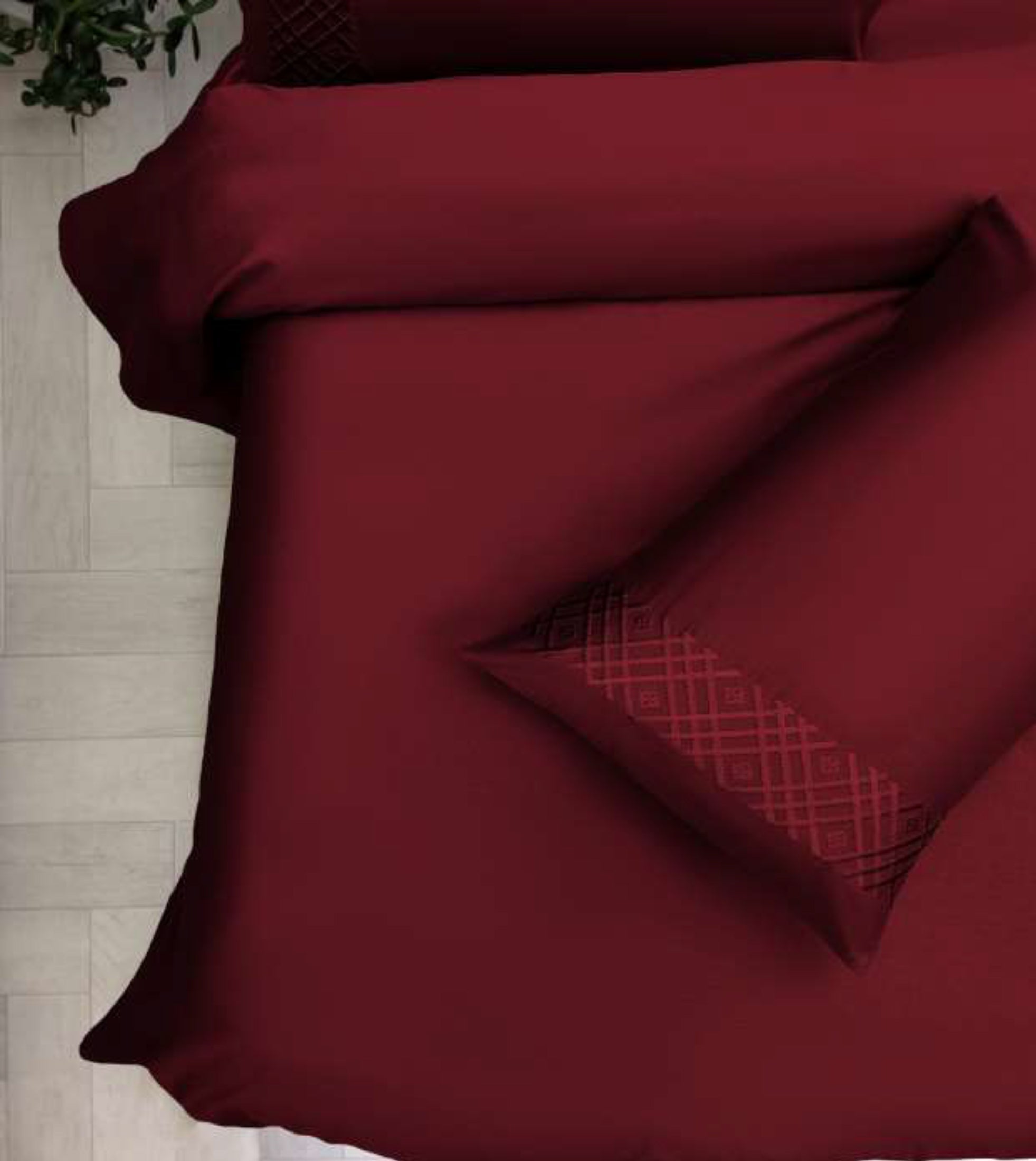 100% Cotton Urban Designer Embroidered 400 TC King Size Double Bedsheet - 275 X 275 CM with 2 Pillow Covers - 3 Pcs Set