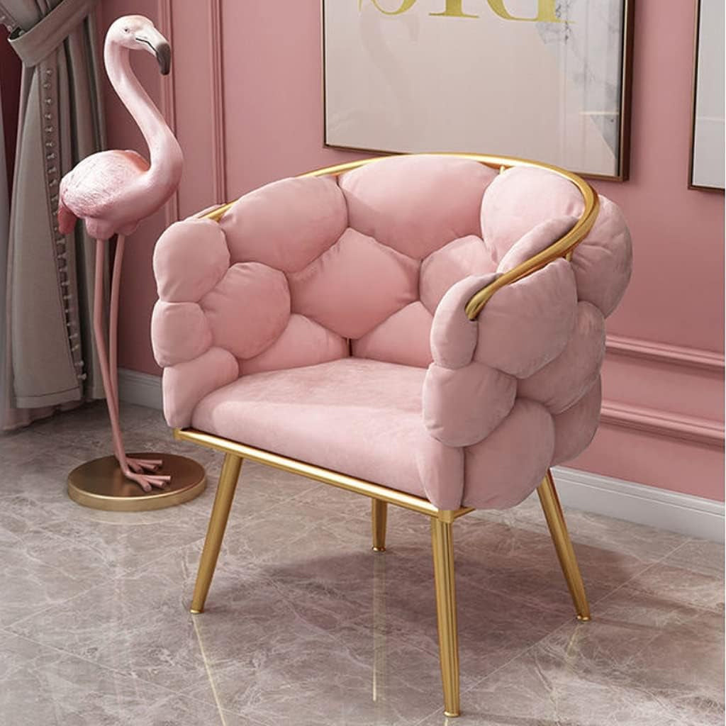 Knitting Backrest Chair with Golden Metal Legs