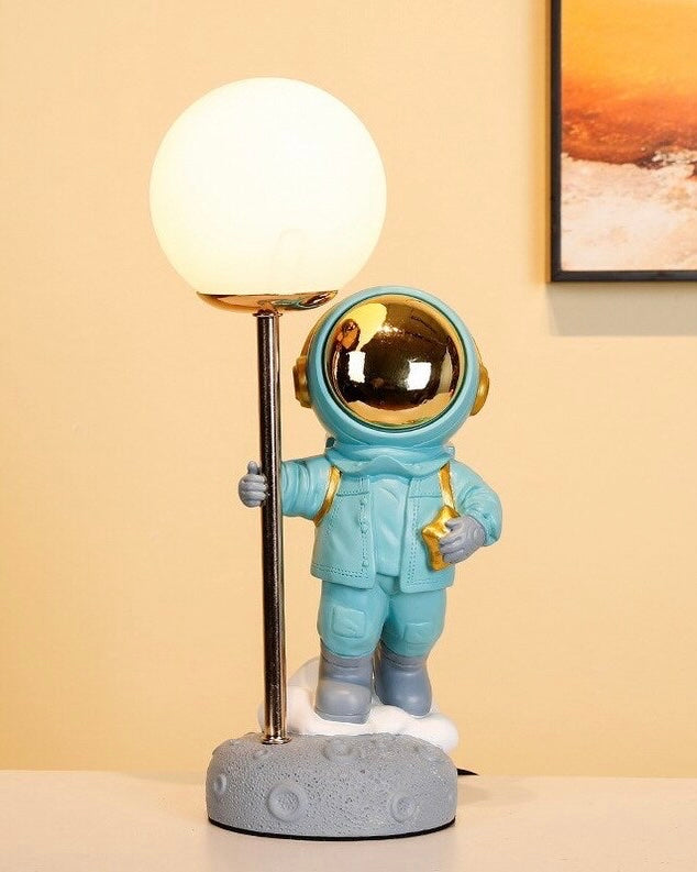 Astronaut Table USB Lamp/Spaceman Bedroom Bedside Light (Blue)