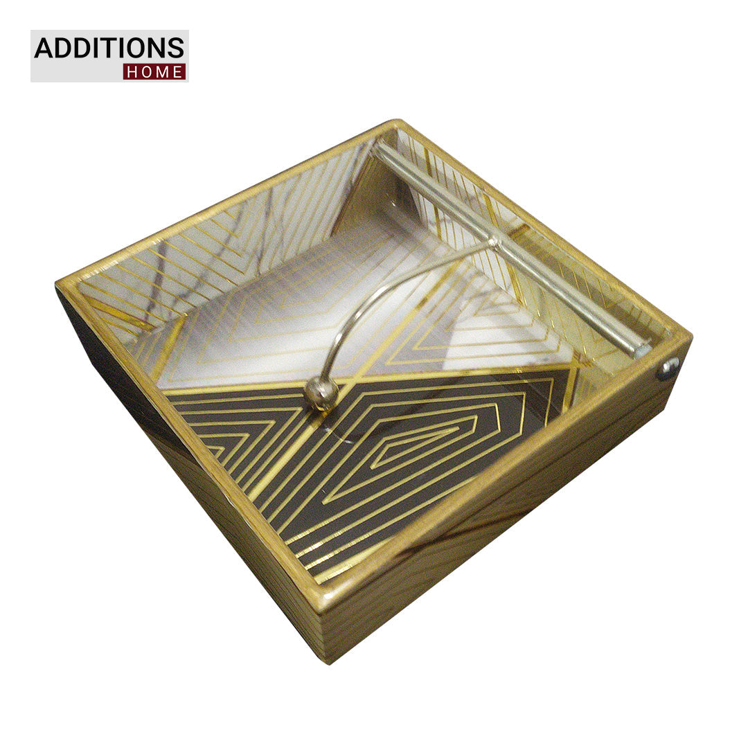 Tissues Holder for Dining Table MDF Wood Napkin Dispenser Organizer.(19.5x 19.5 x 5.5 Centimeters)