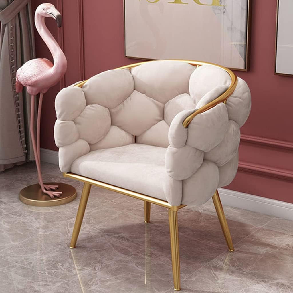 Knitting Backrest Chair with Golden Metal Legs