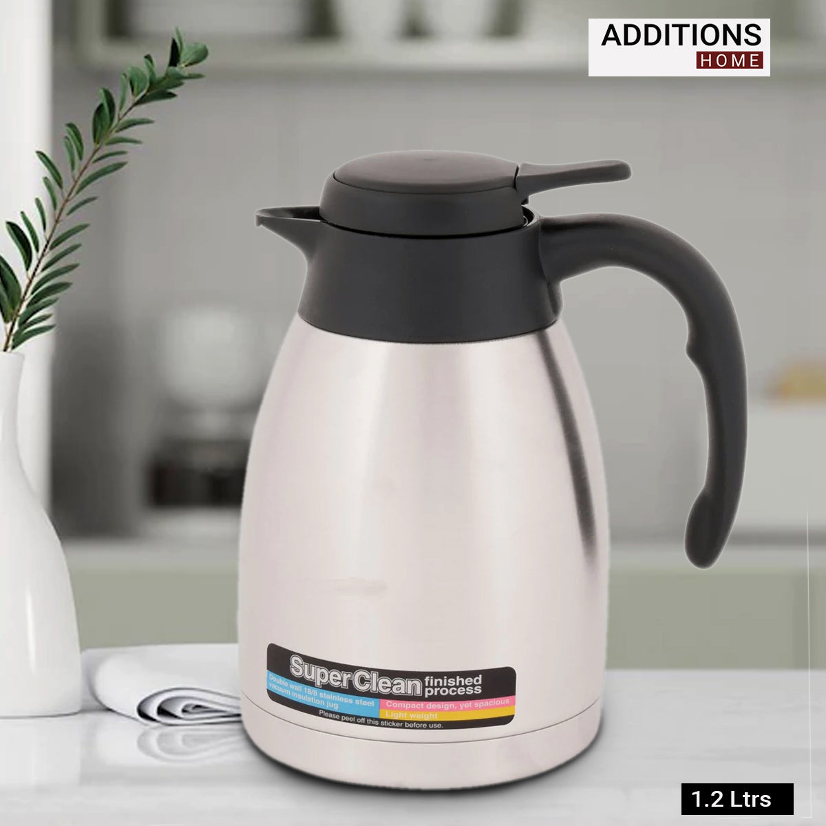 TIGER  Stainless Steel Handy JUG - Vacuum Insulated 1.2 Ltrs PWL-A122(XS) Silver