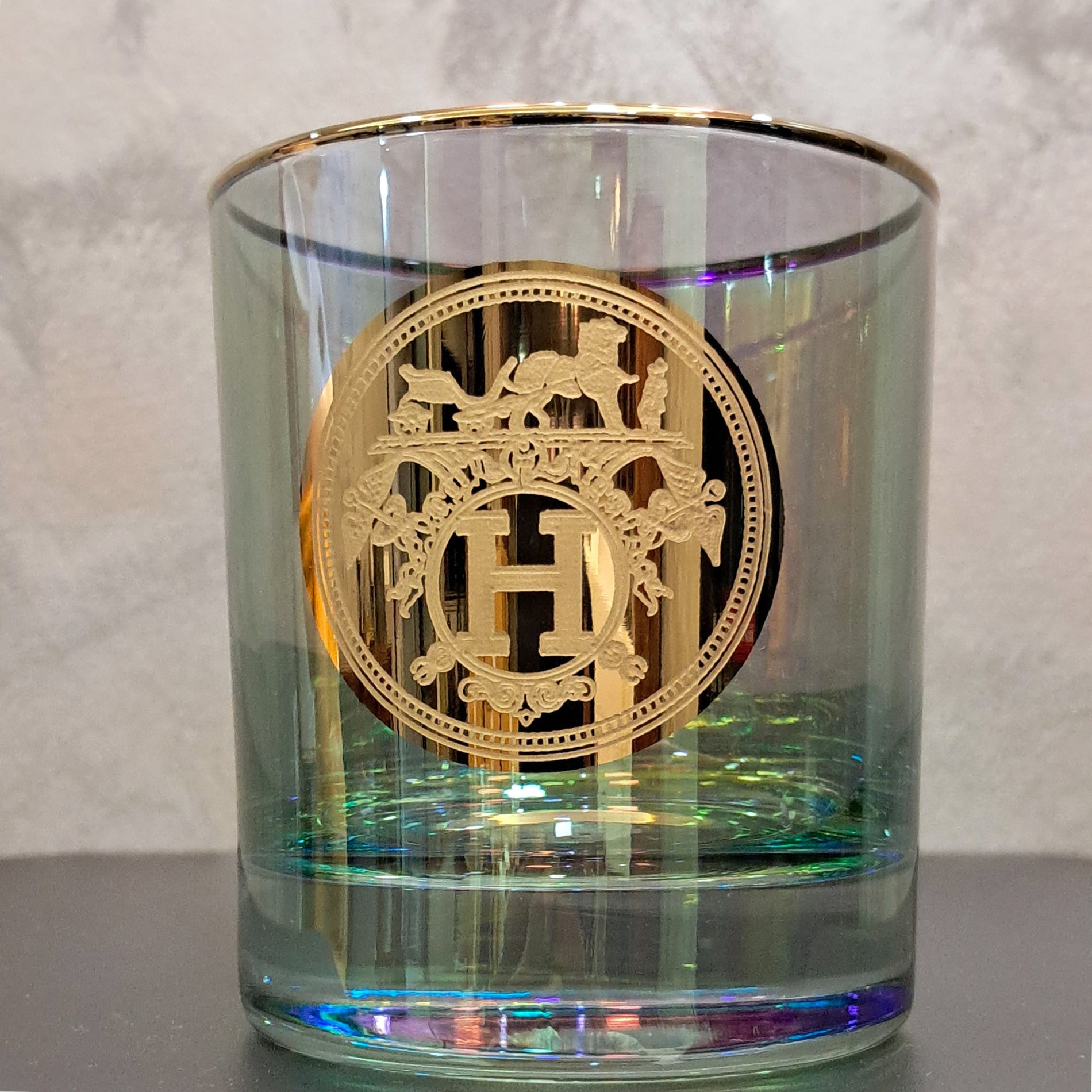 Hand Crafted Gold Decorated Whiskey Glasses, Capacity:360 ML for Home and Kitchen - Ideal Gift for Housewarming
