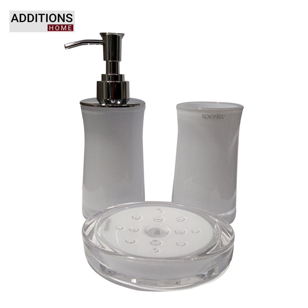 Additions Home 3 Pieces Bathroom Set/Accessories-Gift Package- Dispenser, Toothbrush Holder, & Soap Dish