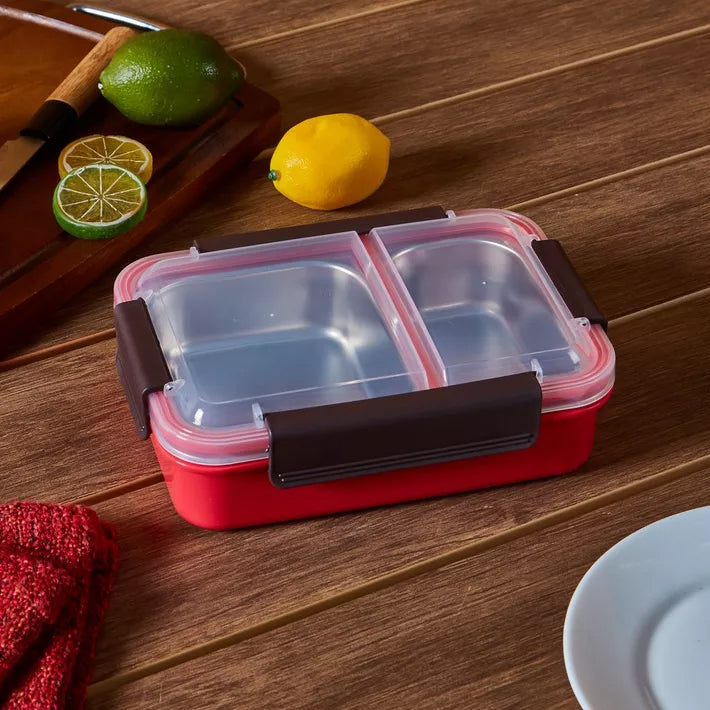 Stainless Steel Insulated 2 Compartment Lunch Box, 750ML 6561