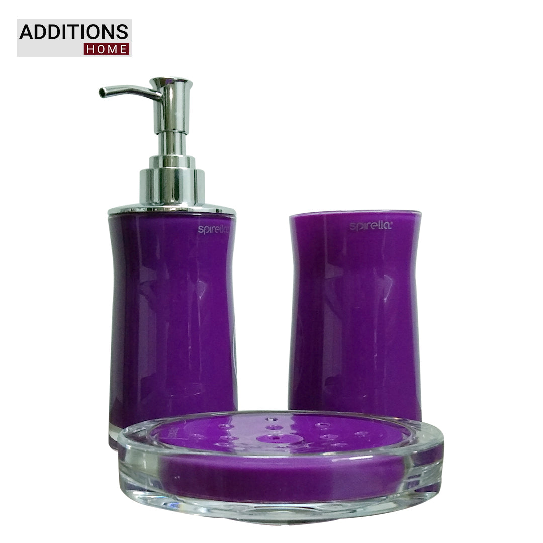 Additions Home 3 Pieces Bathroom Set/Accessories-Gift Package- Dispenser, Toothbrush Holder, & Soap Dish