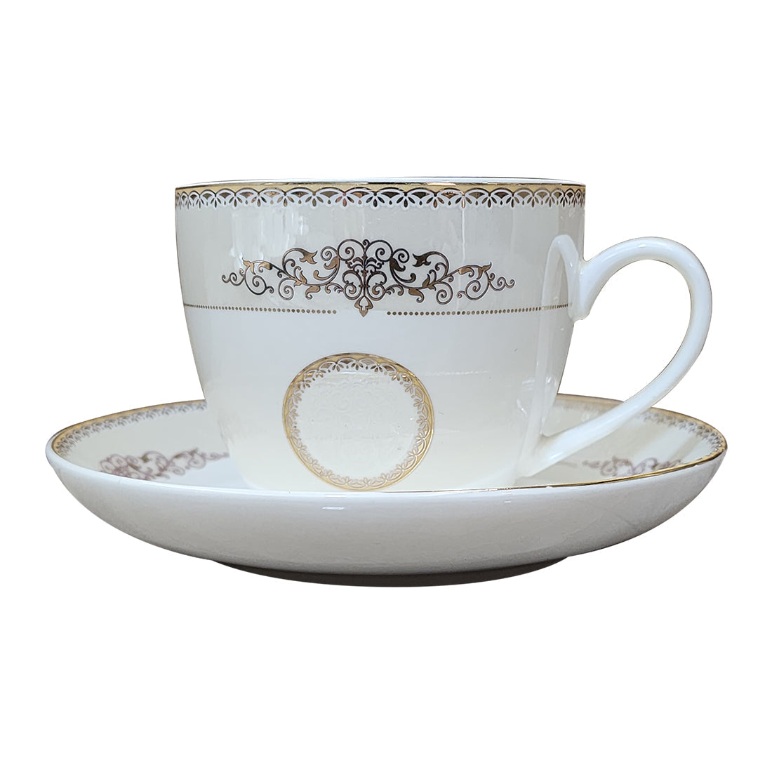 Fine Bone China Gold Plated Cup Saucer Set of 6