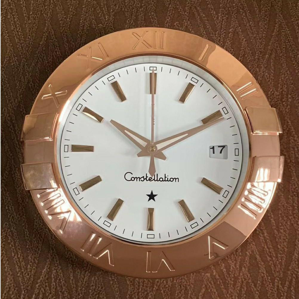 Luxury Stainless Steel Metal Wall Clock For Royal Home & Bunglows, Wall Clock, Wall Watch. Diameter - 35 cm
