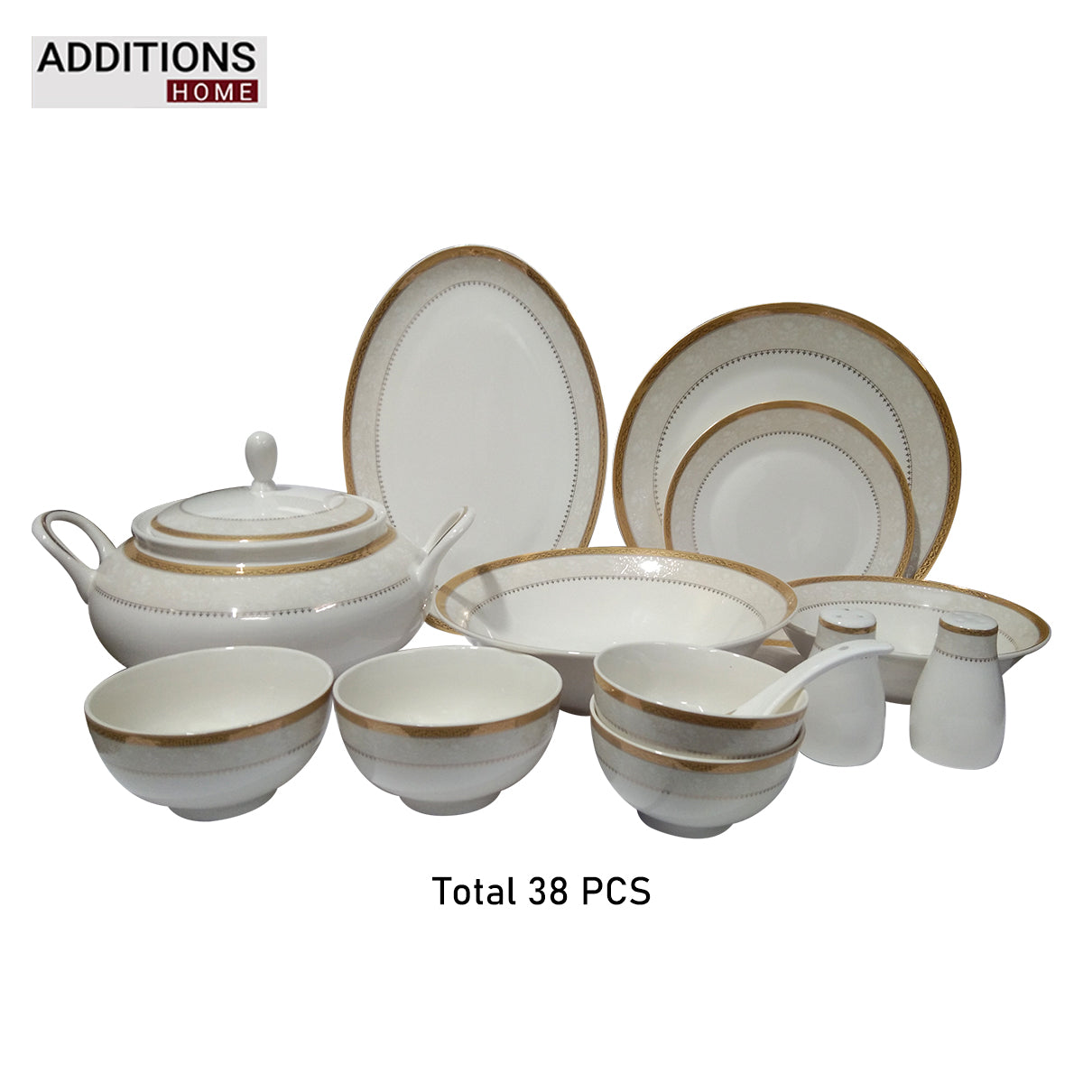 Fine Bone China Dinner Set 24K Gold Plated 38 PCS