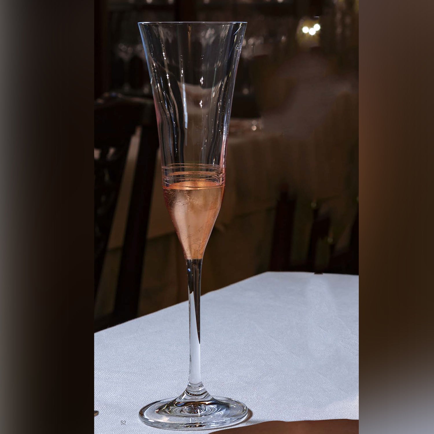 RCR (Made in Italy) RCR STYLE PRESTIGE LEAF BRONZE LEAF FLUTE GOBLET, 330 ml, Set of 6