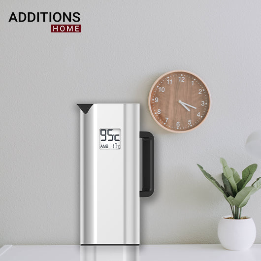 Vacuum insulated Stainless Steel double wall ,Temperature Display Thermos 1.0 Litre Silver