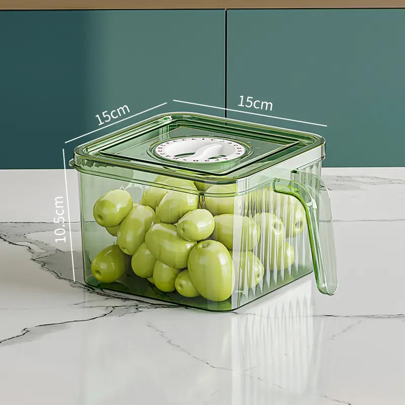 Kitchen Storage Containers with Time Recorder Lid Fridge Organizers