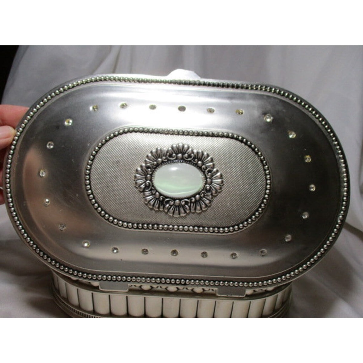Multipurpose German Silver Jewellery Storage Box Organiser For Women's & Girl's Gift .