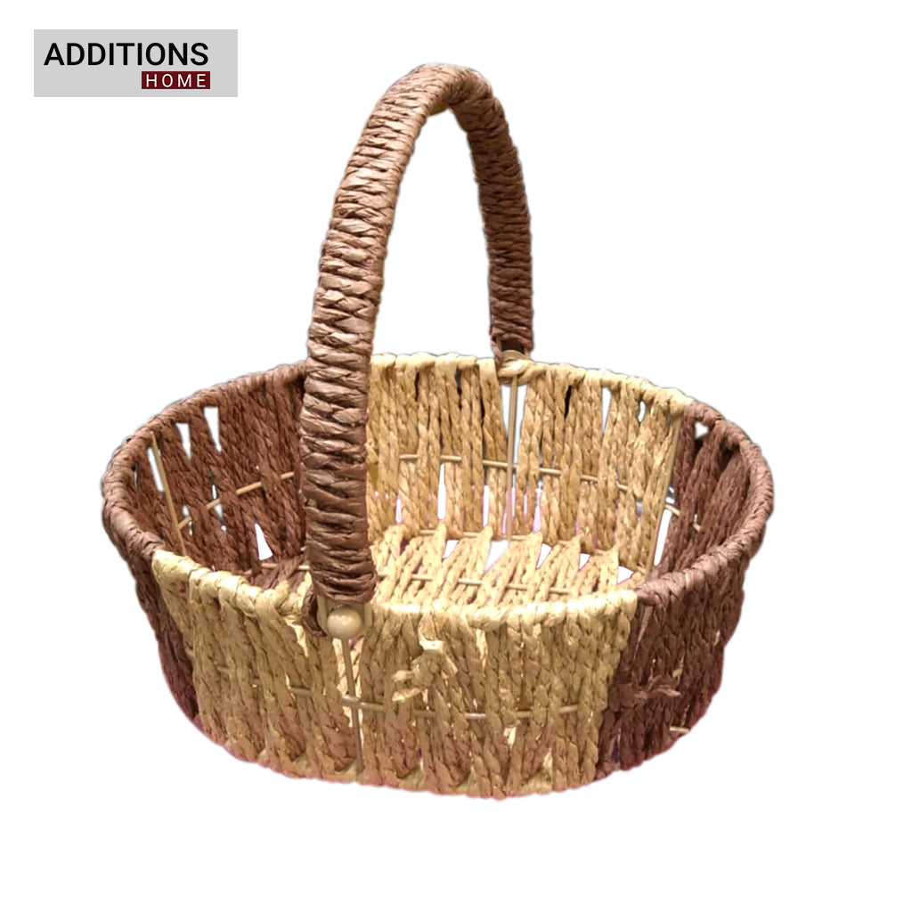 Decorative Storage  Basket with Braided Handles