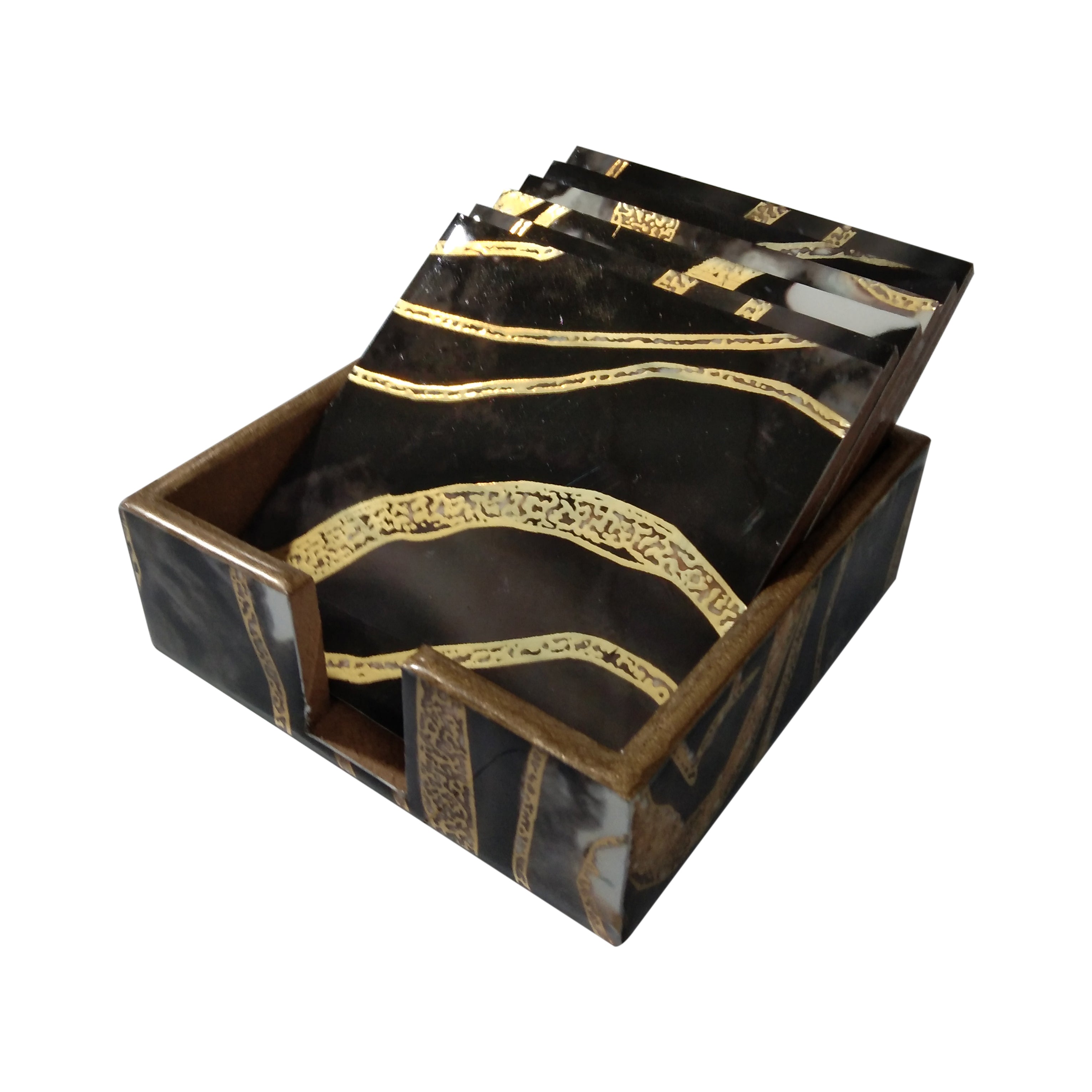 Beautiful Designer Printed Coasters Set of 6 PCS (MDF Wooden, 9.5x9.5 cm, Square)