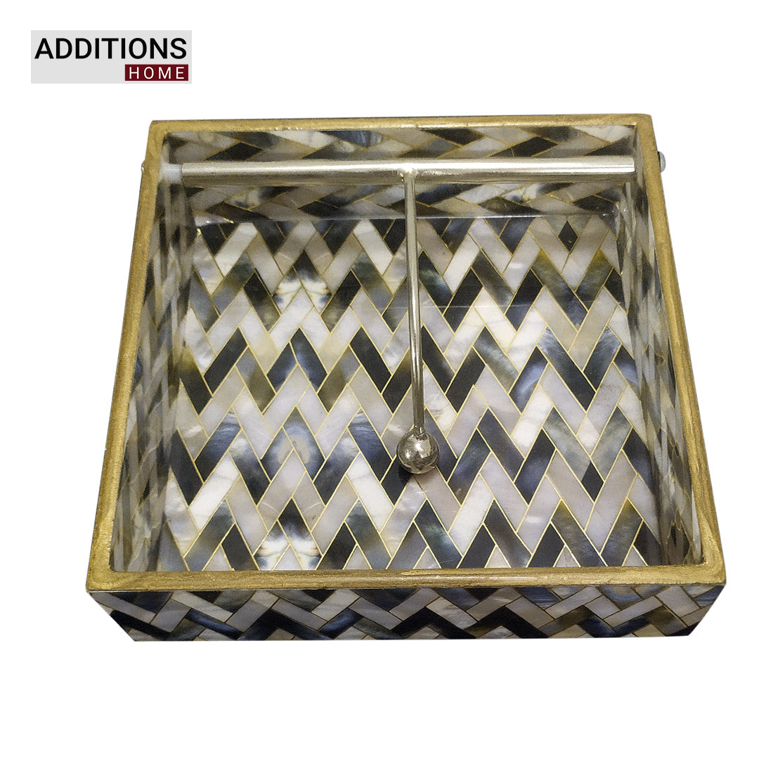 Tissues Holder for Dining Table MDF Wood Napkin Dispenser Organizer.(19.5 x 19.5 x 5.5 Centimeters)