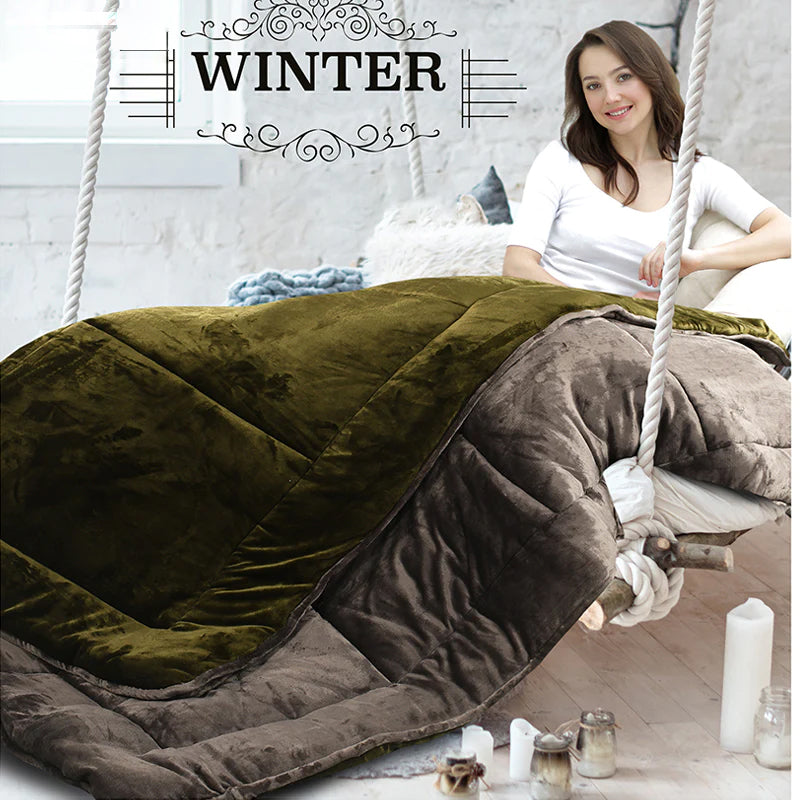 Microfiber Reversible Winter Double Bed Luxury Quilt. 220x240cm