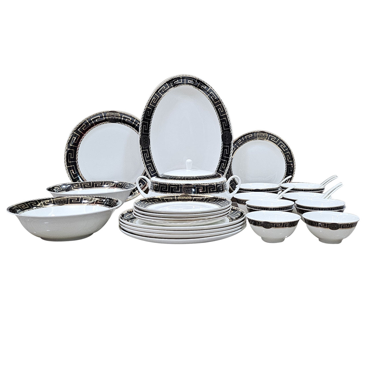 Fine Bone China Set 24K Real Gold Plated 35 PCS.
