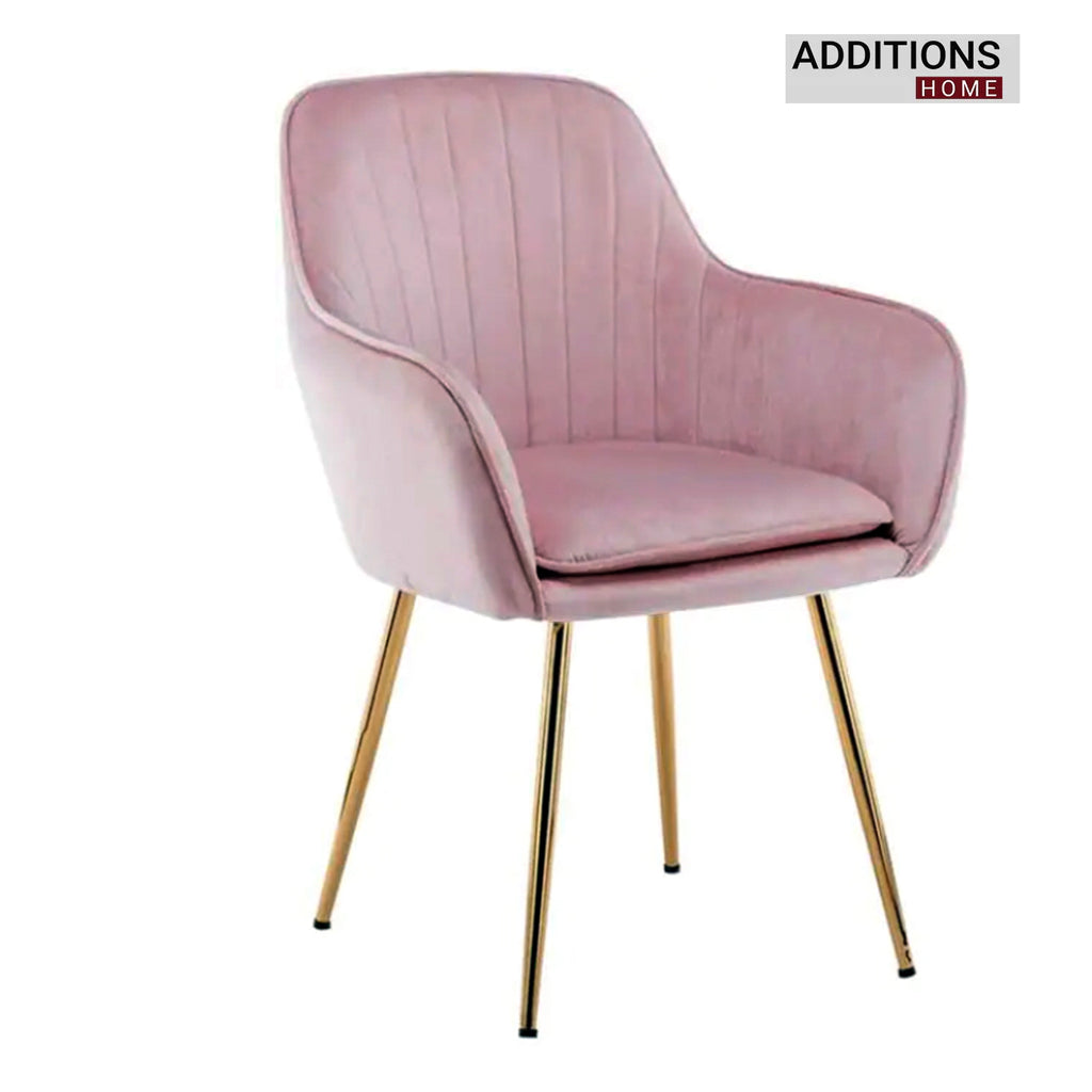 Velvet Dining Chair, Metal Legs Bracket, for Living Room Kitchen and Breakfast Armchair