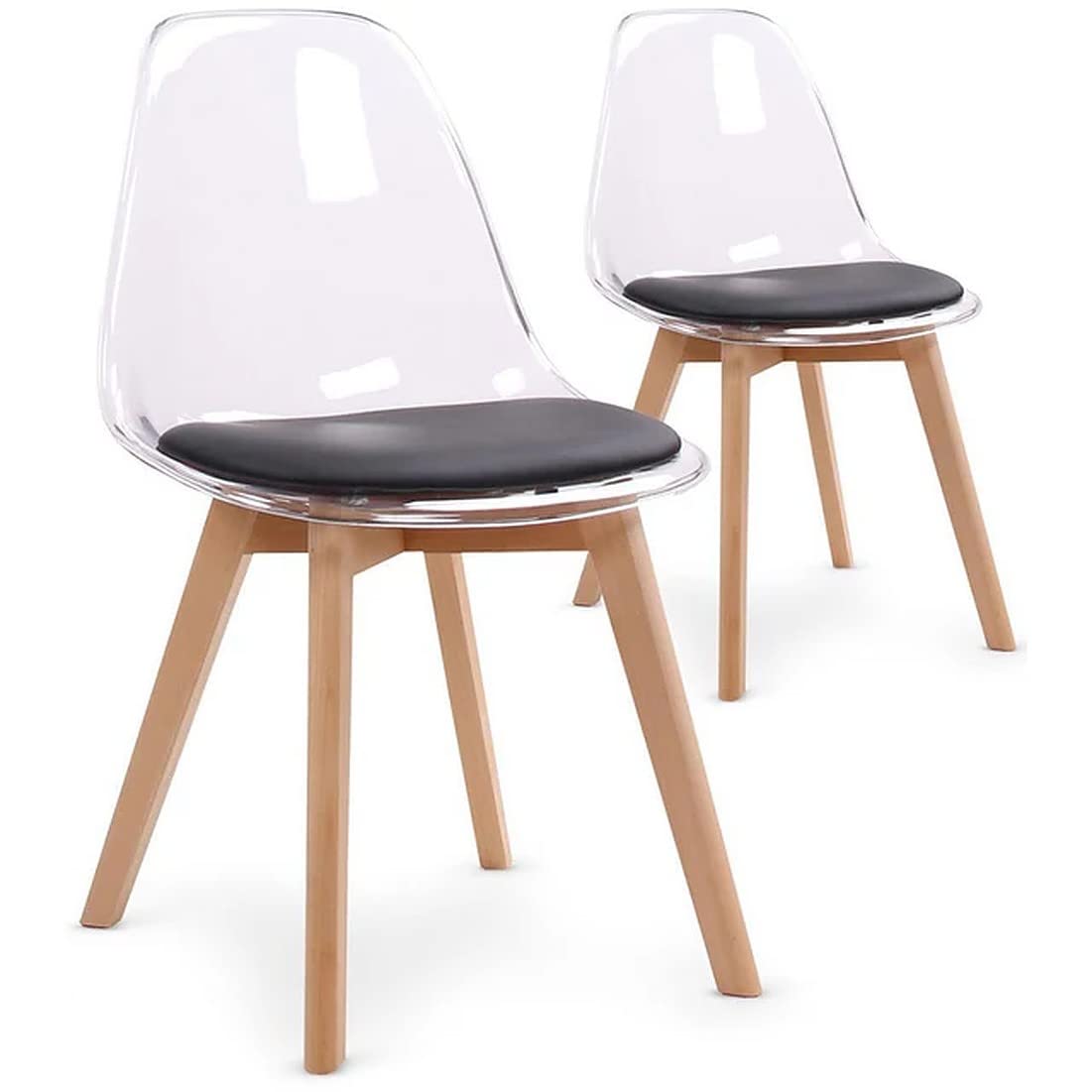 Stylish & Elegant Transparent Crystal Clear Chair with Cushion for Comfort. 1 Pcs