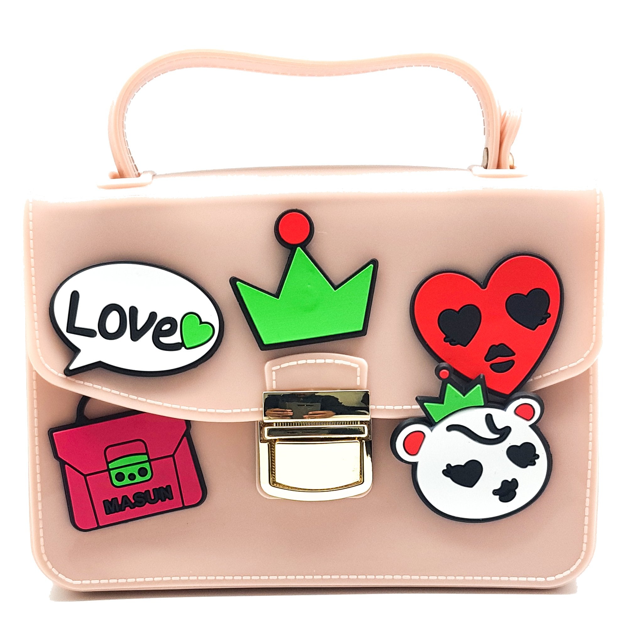 Cute Little Stickers Embedded Silicon High Quality Sling Bag for Kids Girl