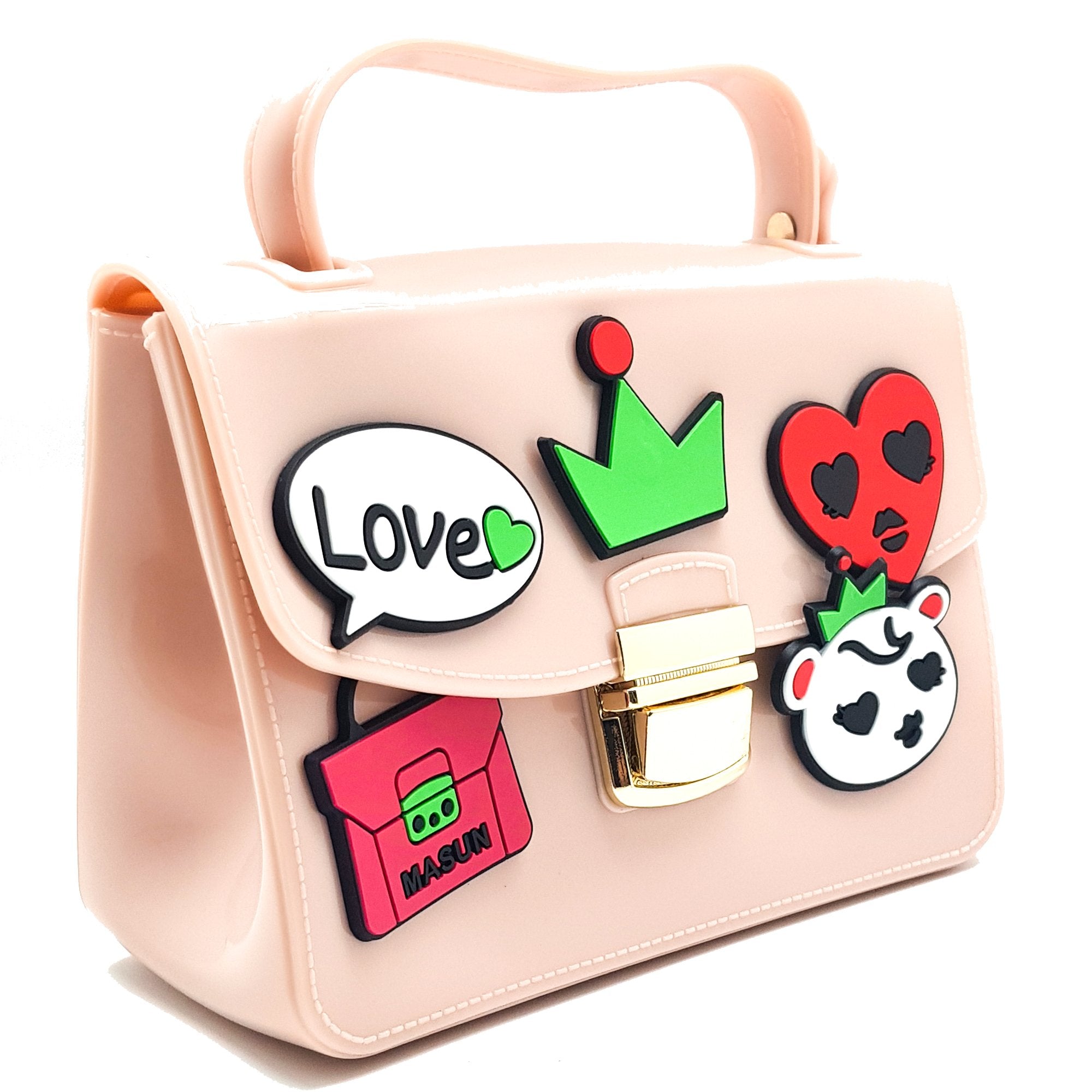 Cute Little Stickers Embedded Silicon High Quality Sling Bag for Kids Girl