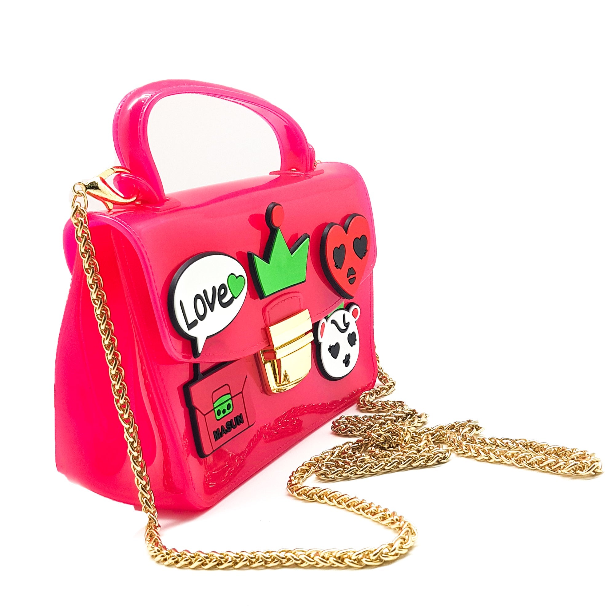 Cute Little Stickers Embedded Silicon High Quality Sling Bag for Kids Girl