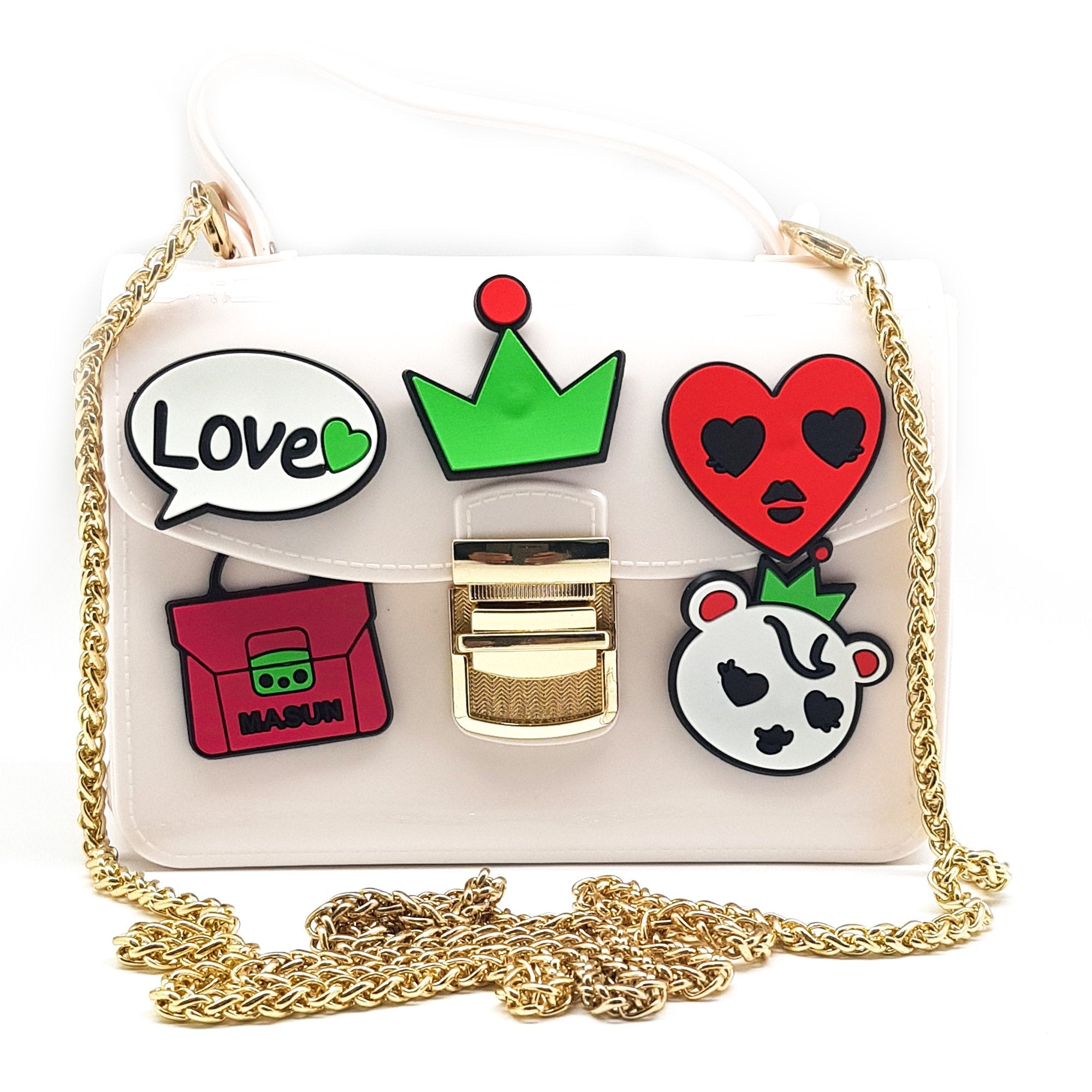 Cute Little Stickers Embedded Silicon High Quality Sling Bag for Kids Girl