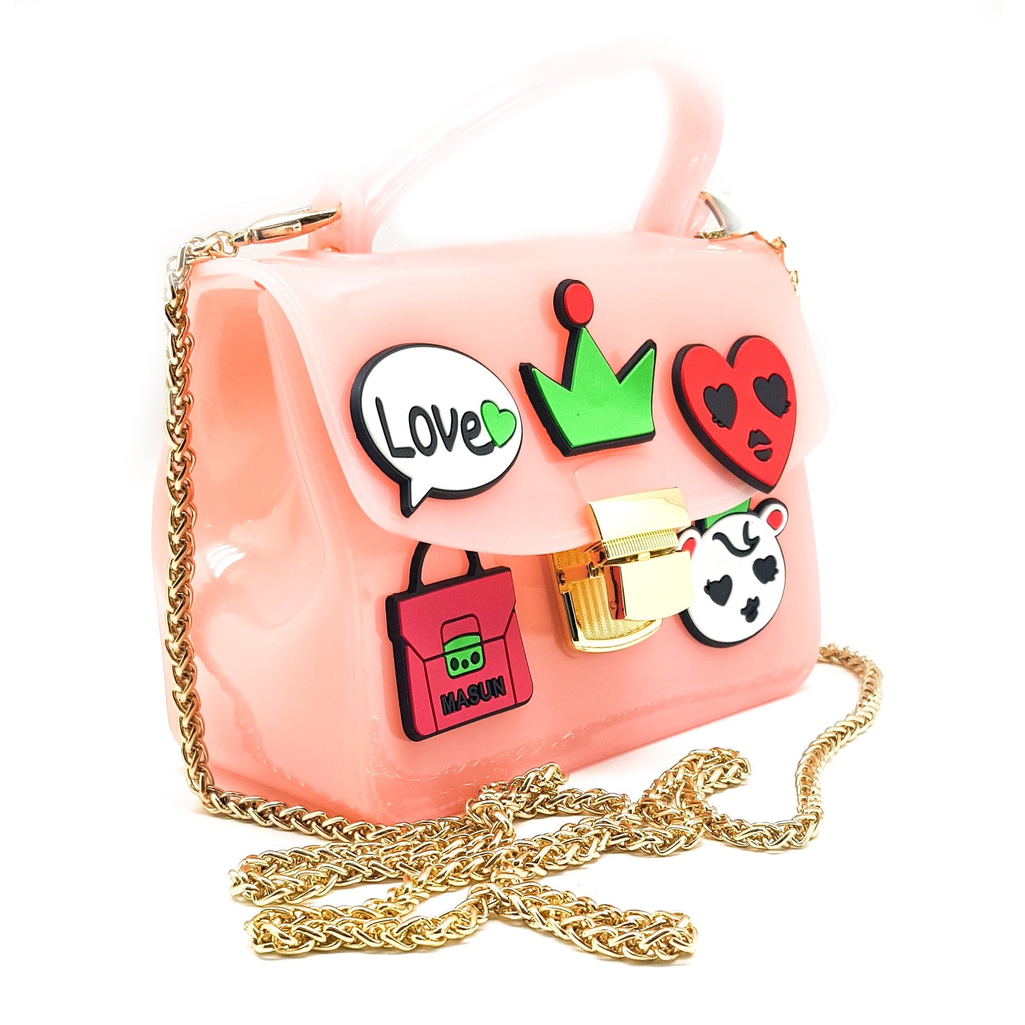 Cute Little Stickers Embedded Silicon High Quality Sling Bag for Kids Girl