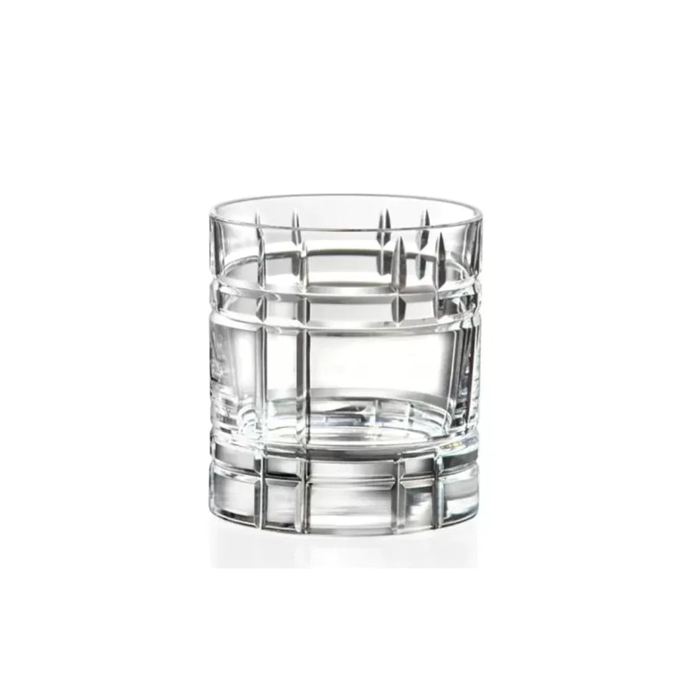 RCR (Made in Italy) ANYtime Crystal Short Whisky Water Tumblers Glasses, 340 ml, Set of 6