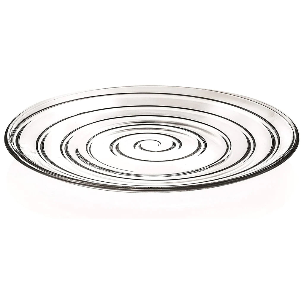 RCR(Made in Italy) Crystal Line Glass Dinner/Serving Plate 260 mm (Set of 4)
