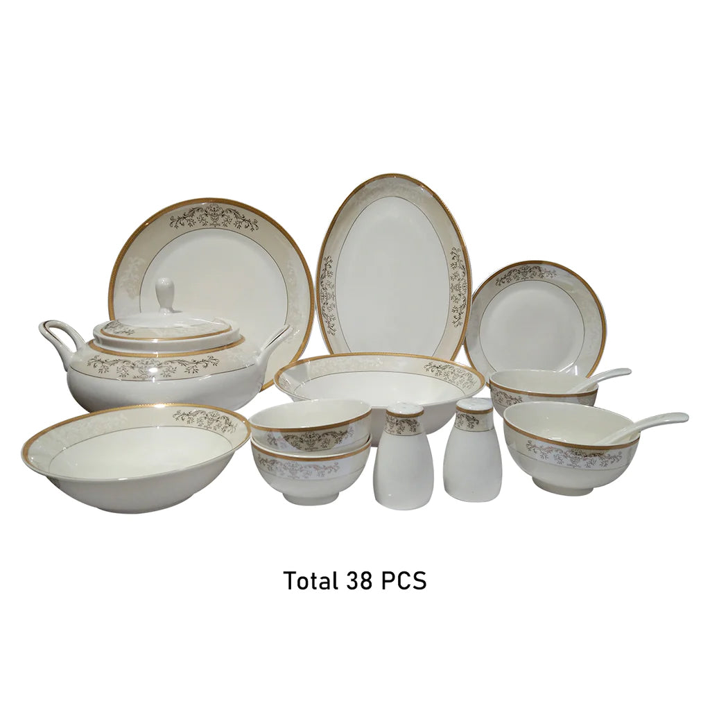 Fine Bone China Dinner Set 24K Gold Plated 38 PCS