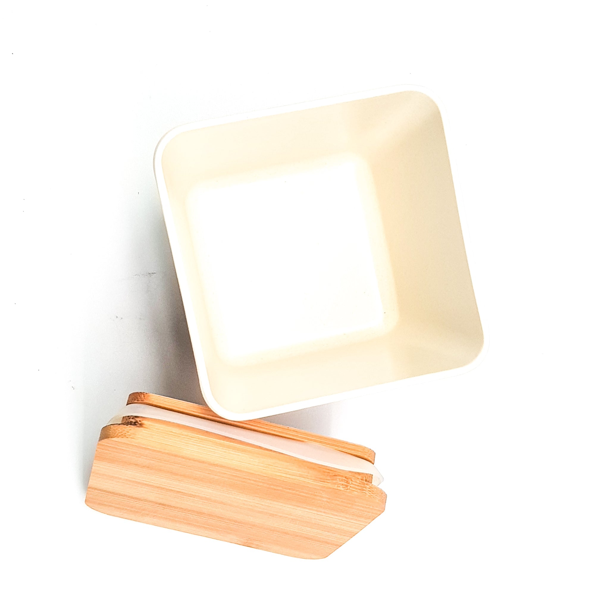 Eco Friendly and Food Safe Bamboo Fibre Dry Fruit/Snack Container with Air Tight Lid (Small)