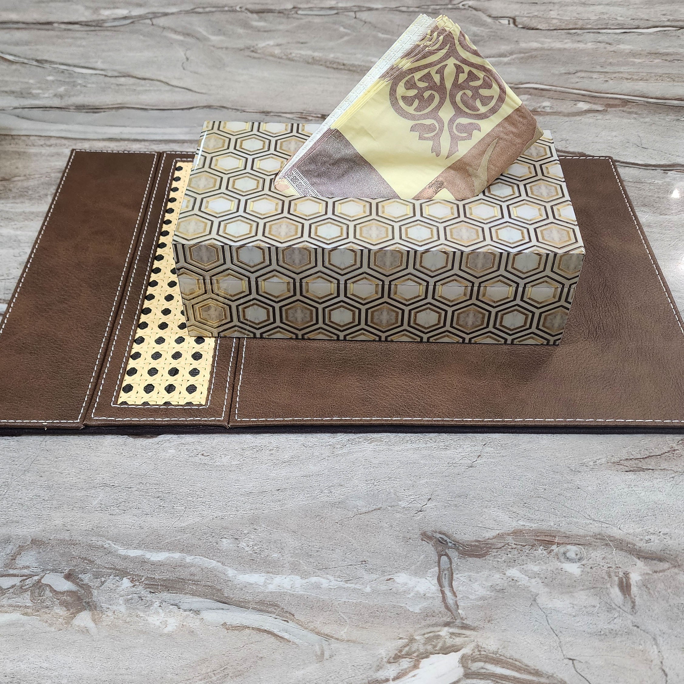 Tissue Paper Holder Box , Premium Paper Napkin Holder , for Dining Room, Kitchen, Bedroom Dressers, Car, Office and Home Decor / Napkin Box