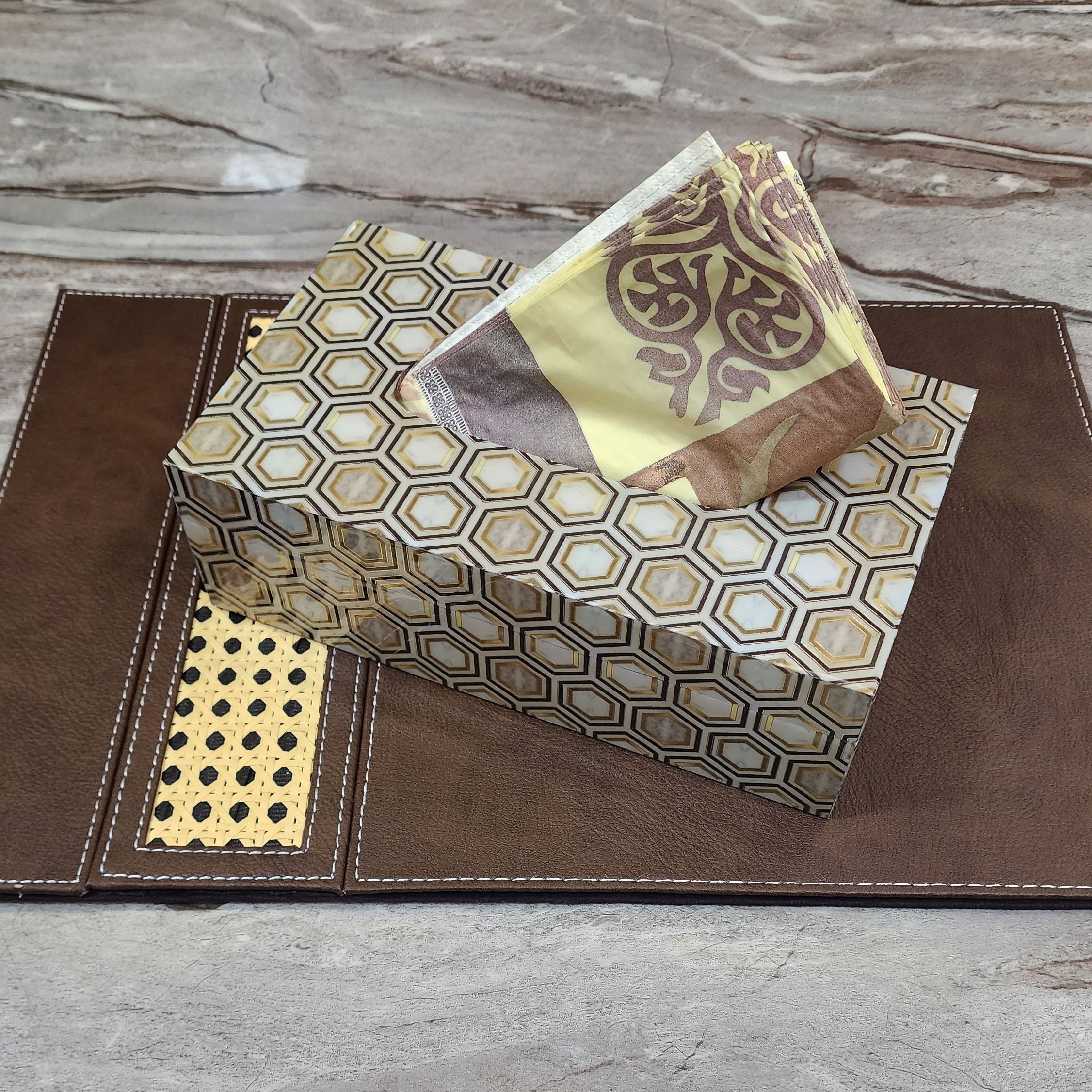 Tissue Paper Holder Box , Premium Paper Napkin Holder , for Dining Room, Kitchen, Bedroom Dressers, Car, Office and Home Decor / Napkin Box