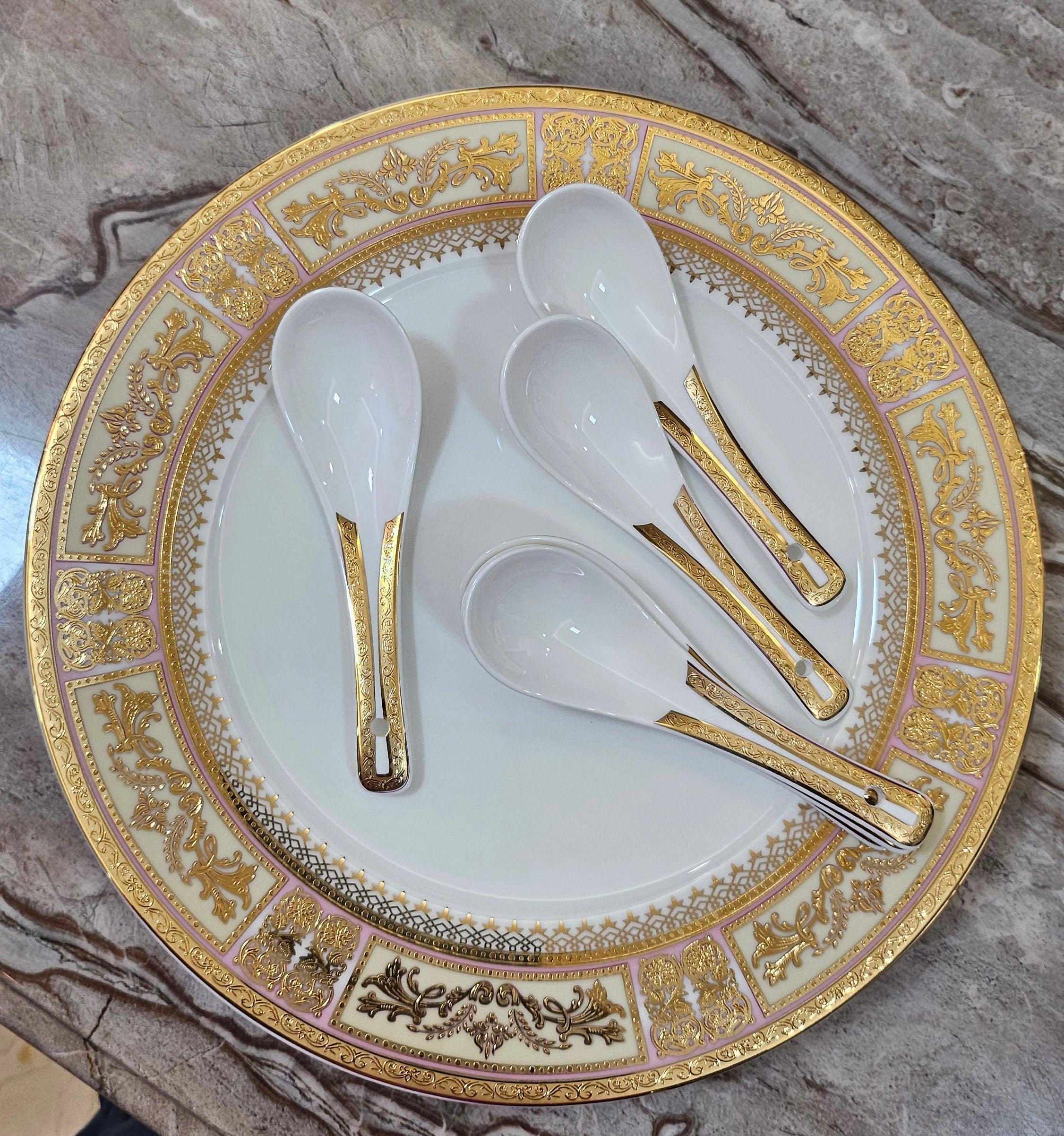 Fine Bone China Set 24K Real Gold Plated 35 PCS.