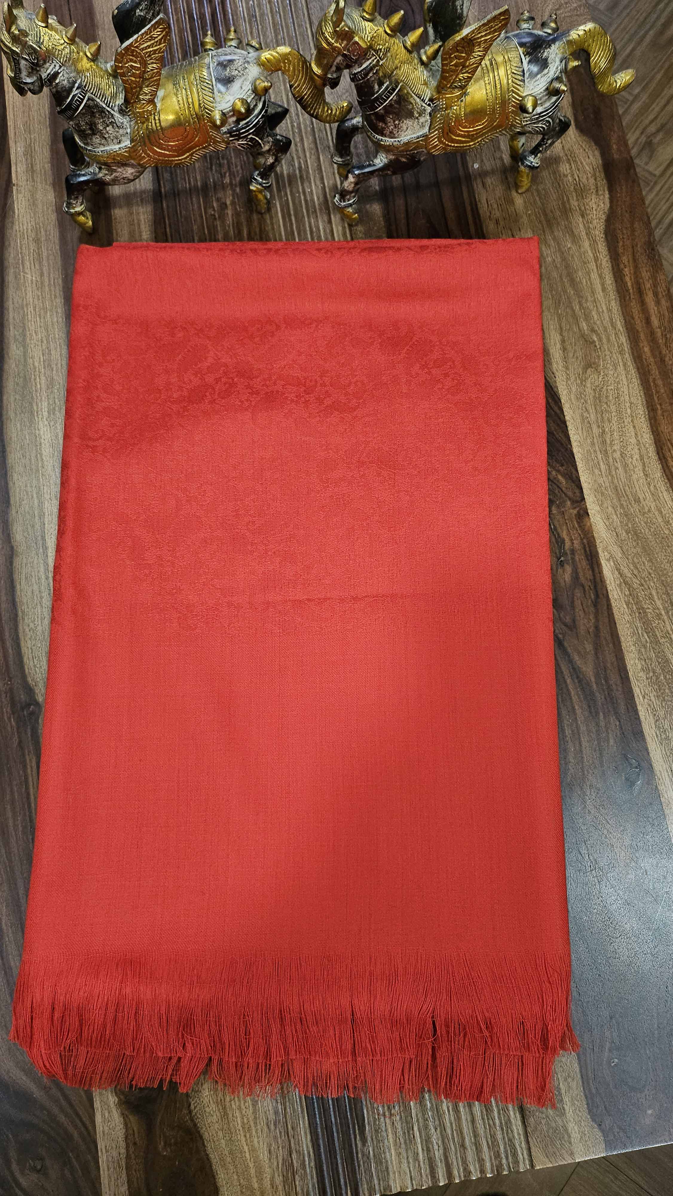 100% Wool Blend Pain Color With Jacquard Shawl(Royal Colors)