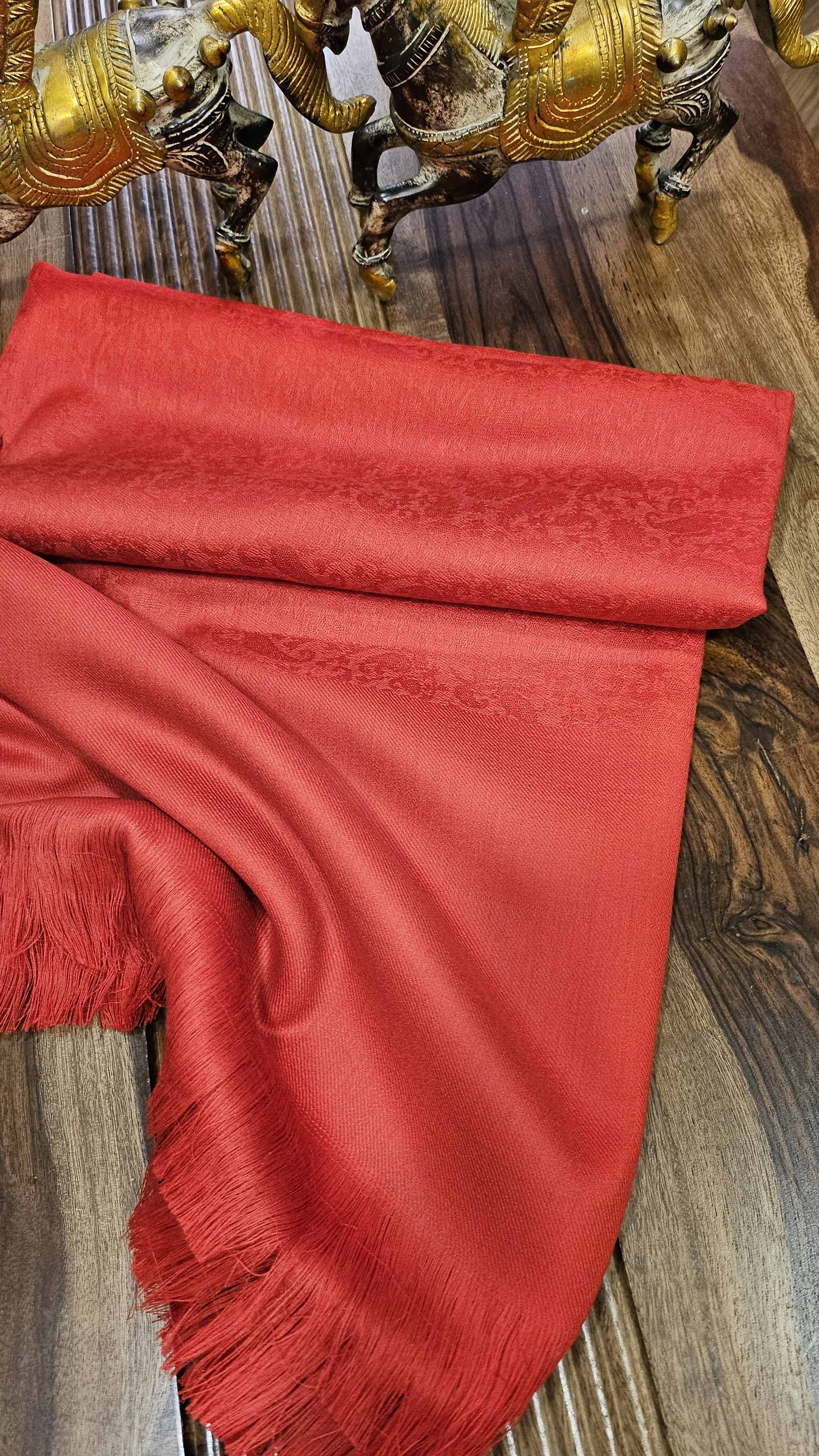 100% Wool Blend Pain Color With Jacquard Shawl(Royal Colors)